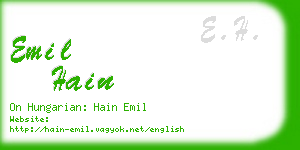 emil hain business card